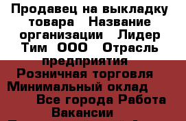 Продавец на выкладку товара › Название организации ­ Лидер Тим, ООО › Отрасль предприятия ­ Розничная торговля › Минимальный оклад ­ 17 600 - Все города Работа » Вакансии   . Приморский край,Артем г.